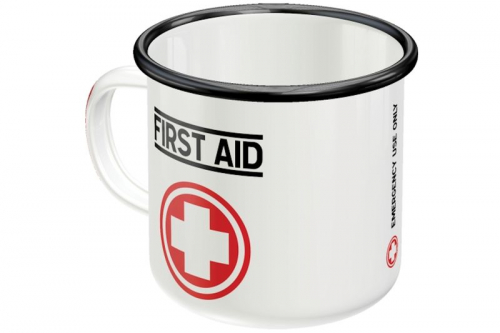 Emaille Tasse "First Aid"